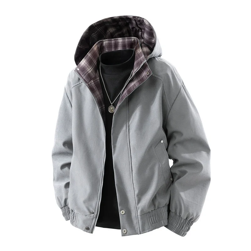 Herren Kapuzenjacke mit Karo-Futter Drune