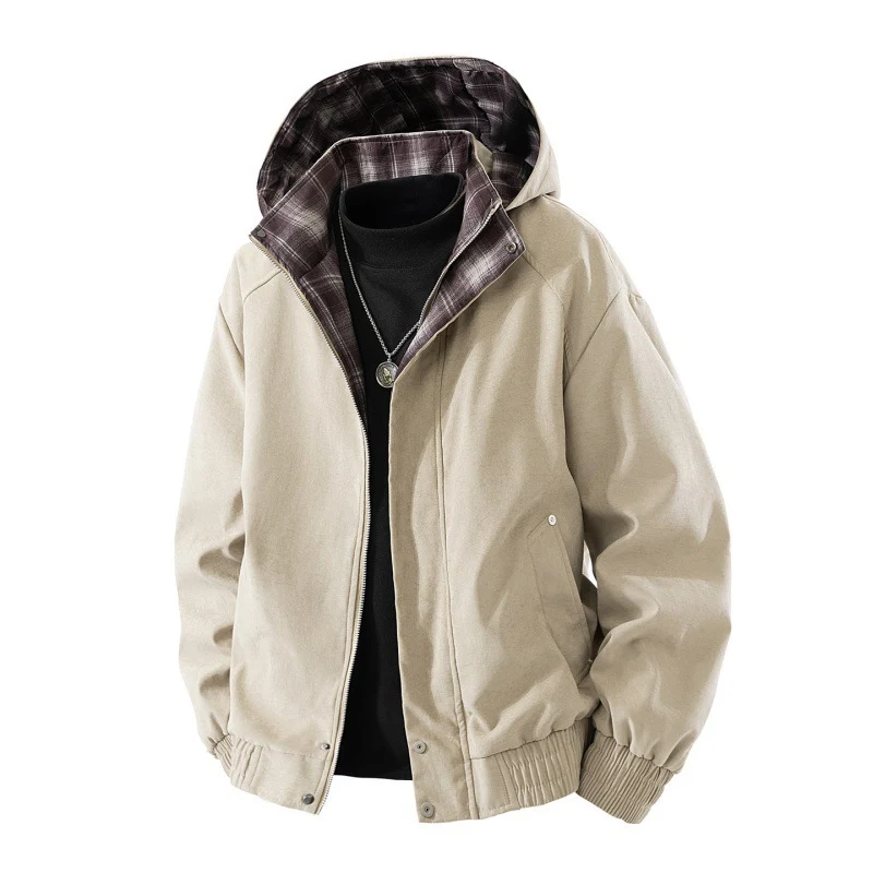Herren Kapuzenjacke mit Karo-Futter Drune