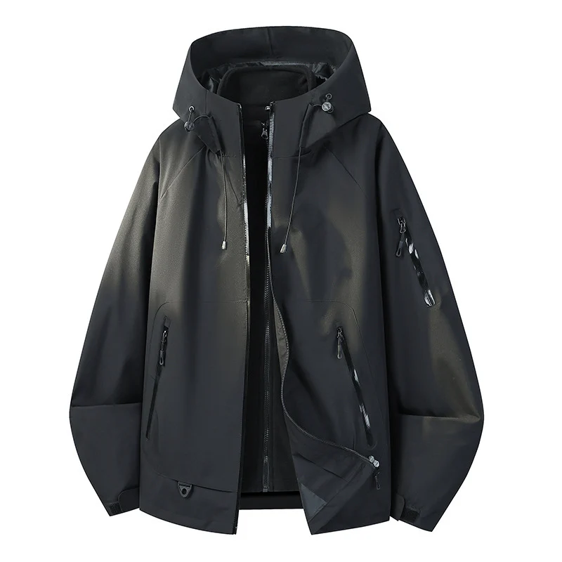 Herren Funktionsjacke mit verstellbarem Kapuzenverschluss Drune