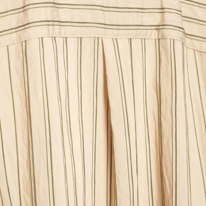 Damen Gestreifte Hemdbluse mit Stehkragen und Tunnelzug Drune