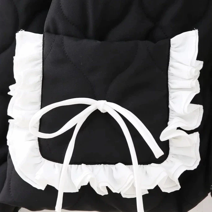 Damen gesteppte Kurzjacke mit Stehkragen und Volant‑Taschen Drune