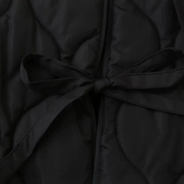 Damen Gequiltete Steppjacke mit Bindebändern und Rundhalsausschnitt Drune