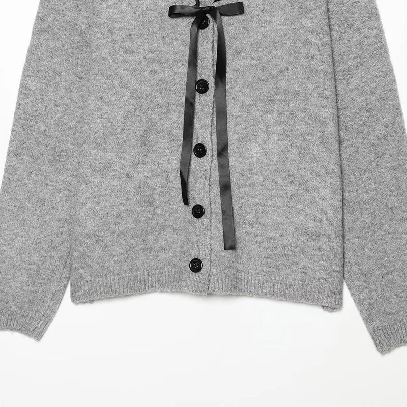 Damen Feinstrick-Cardigan mit V‑Ausschnitt und Satinbandeinfassung Drune