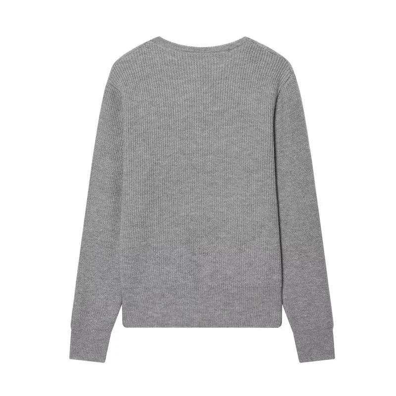 Damen Feinstrick-Cardigan mit integrierter Unterziehblende und Herzknopfleiste Drune