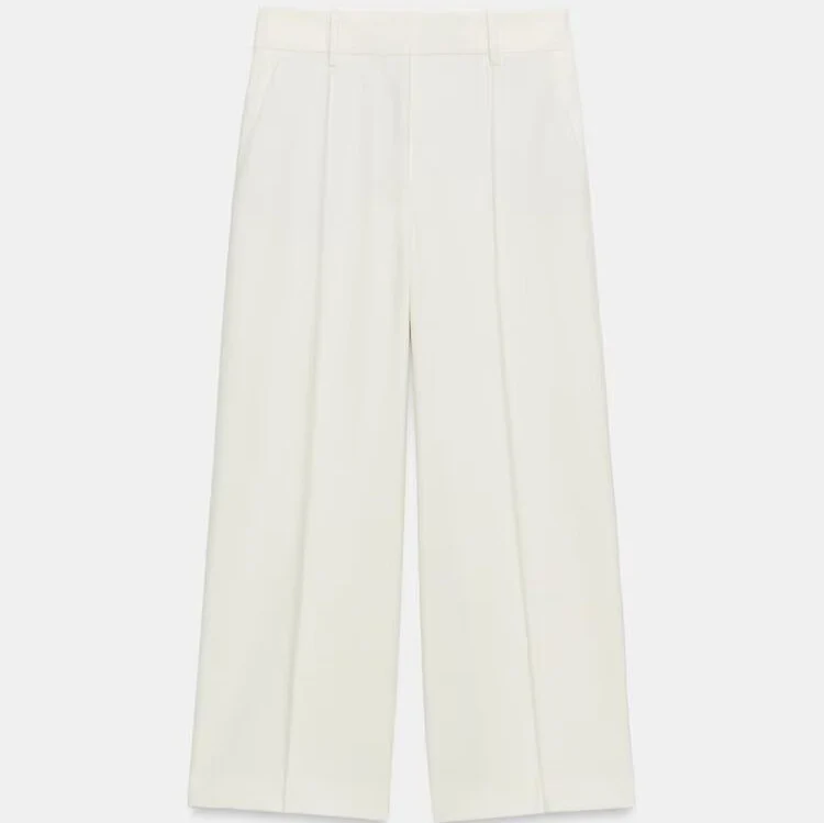 Damen Elegante High‑Waist Culotte‑Hose mit Bügelfalte und verdecktem Reißverschluss Drune