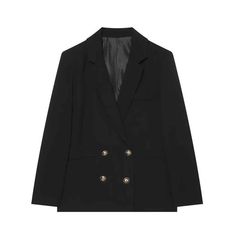 Damen Doppelreihiger Blazer mit goldenen Zierknöpfen Drune
