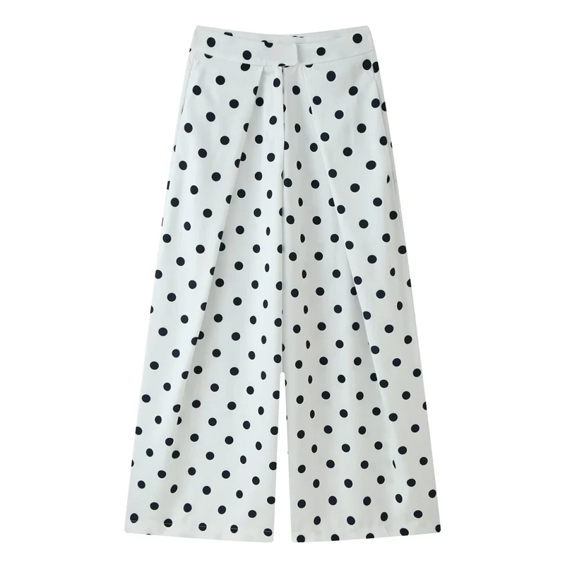 Damen Culotte-Hose mit weitem Bein, hoher Taille und ausgestellter Silhouette Drune