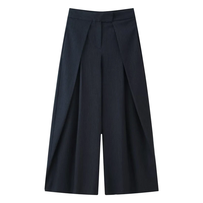 Damen Culotte-Hose mit weitem Bein, hoher Taille und ausgestellter Silhouette Drune