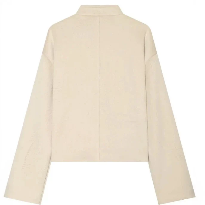 Damen Cropped Jacke im Mandarin‑Stil mit Knebelverschlüssen und kastiger Silhouette Drune