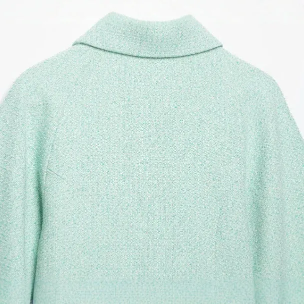 Damen Cropped Bouclé‑Blouson mit verdecktem Reißverschluss und Hemdkragen Drune