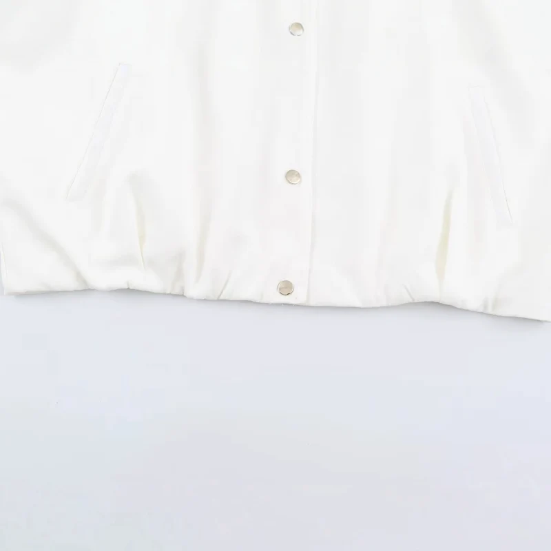 Damen Cropped Blousonjacke mit hohem Stehkragen und Schulterpatten Drune