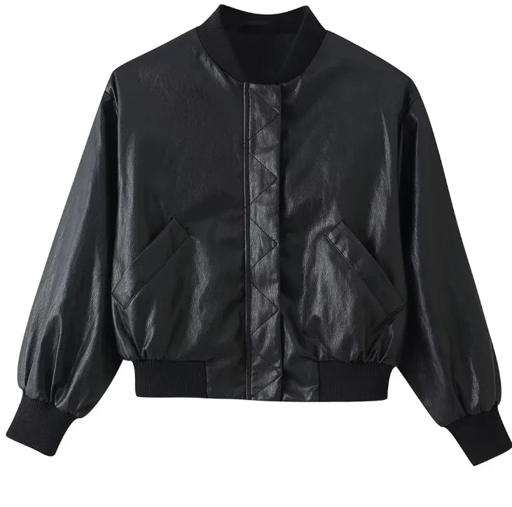 Damen Cropped Blousonjacke aus Webstoff mit Stehkragen, elastischem Saum und feinem Karo‑Design Drune