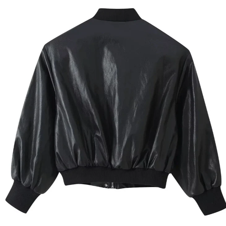 Damen Cropped Blousonjacke aus Webstoff mit Stehkragen, elastischem Saum und feinem Karo‑Design Drune