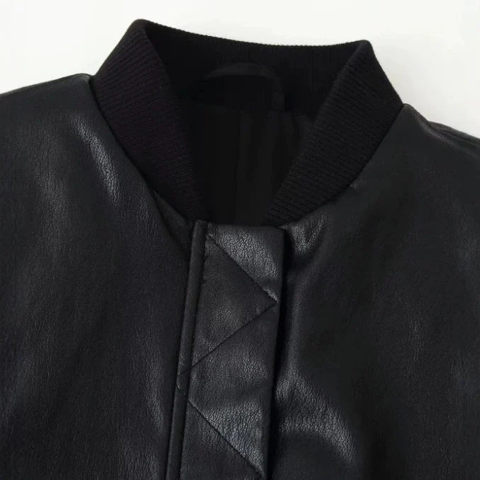 Damen Cropped Blousonjacke aus Webstoff mit Stehkragen, elastischem Saum und feinem Karo‑Design Drune