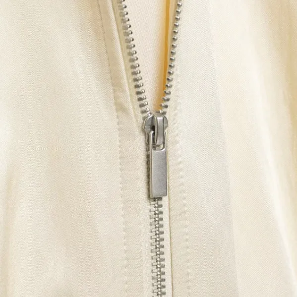 Damen Cropped Blousonjacke aus Satinoptik mit Ballonärmeln und Rippbündchen Drune