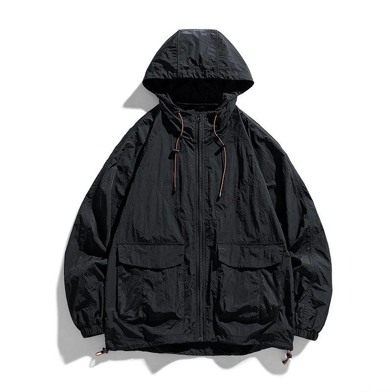 Damen Leichte Outdoor-Jacke mit Kapuze und Taschen Drune