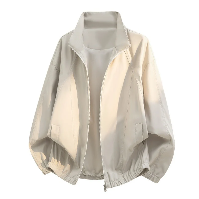Damen Freizeitjacke mit hohem Kragen und Gummizug Drune