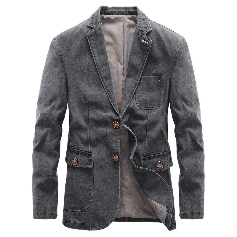 Damen Elegante Denim-Blazerjacke Drune