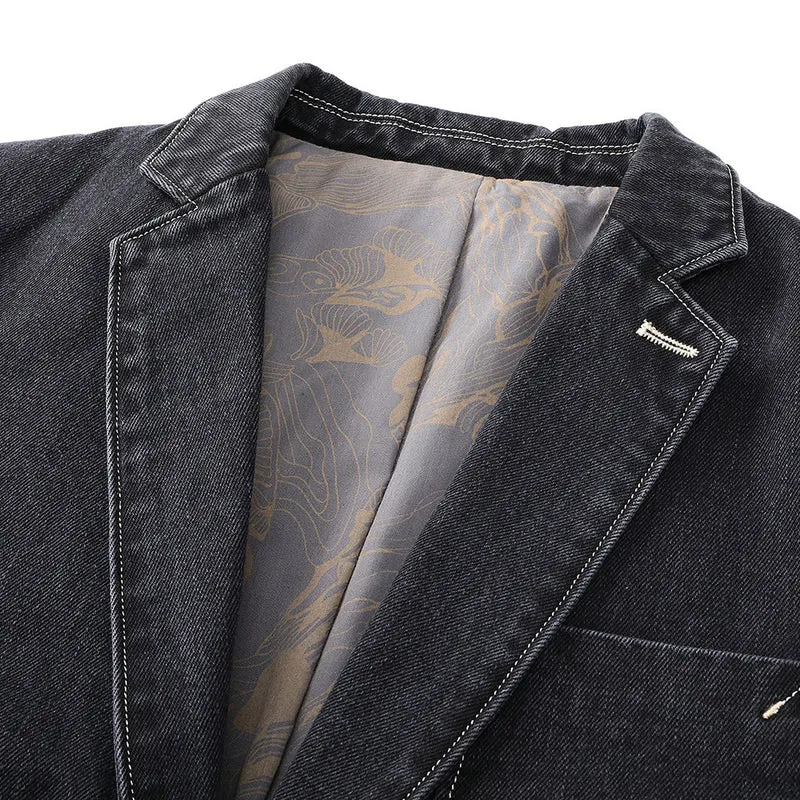 Damen Elegante Denim-Blazerjacke Drune