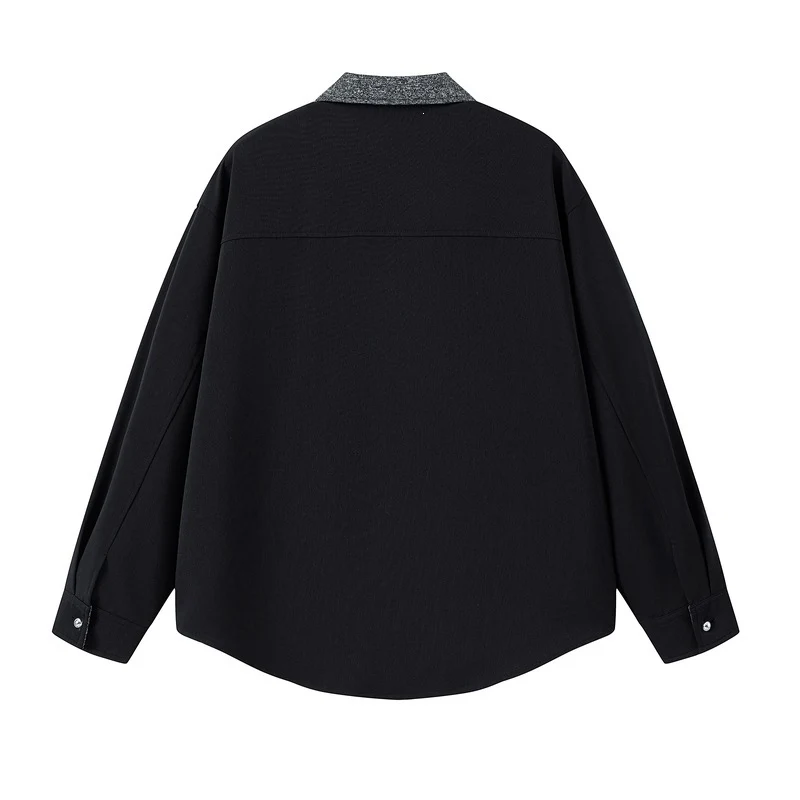Damen Elegante Bluse mit Stehkragen Drune