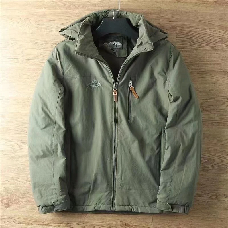 Herren Wetterfeste Outdoor-Jacke mit verstellbarem Kapuzenkragen Drune