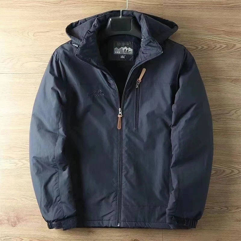 Herren Wetterfeste Outdoor-Jacke mit verstellbarem Kapuzenkragen Drune
