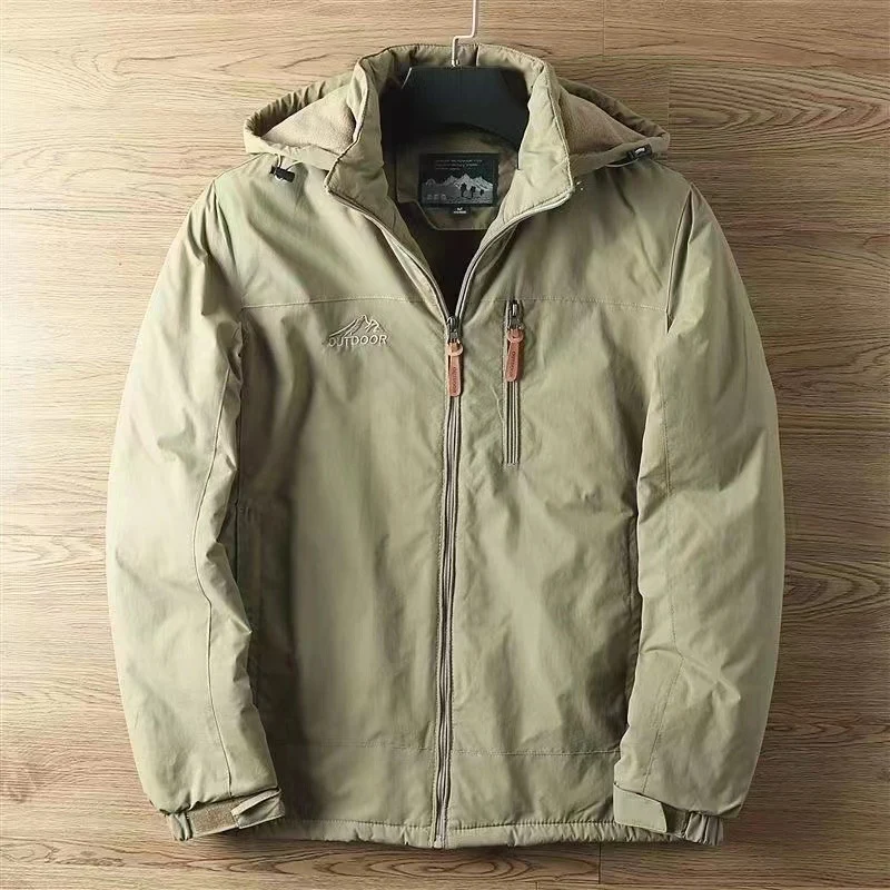 Herren Wetterfeste Outdoor-Jacke mit verstellbarem Kapuzenkragen Drune