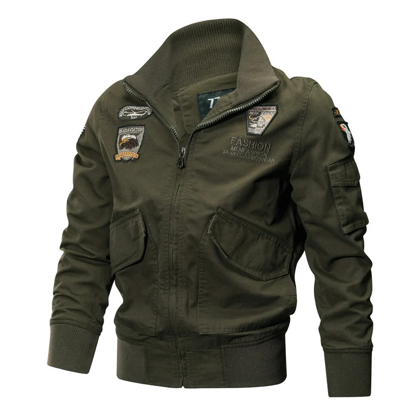 Herren Stylische Pilotjacke mit mehreren Taschen Drune