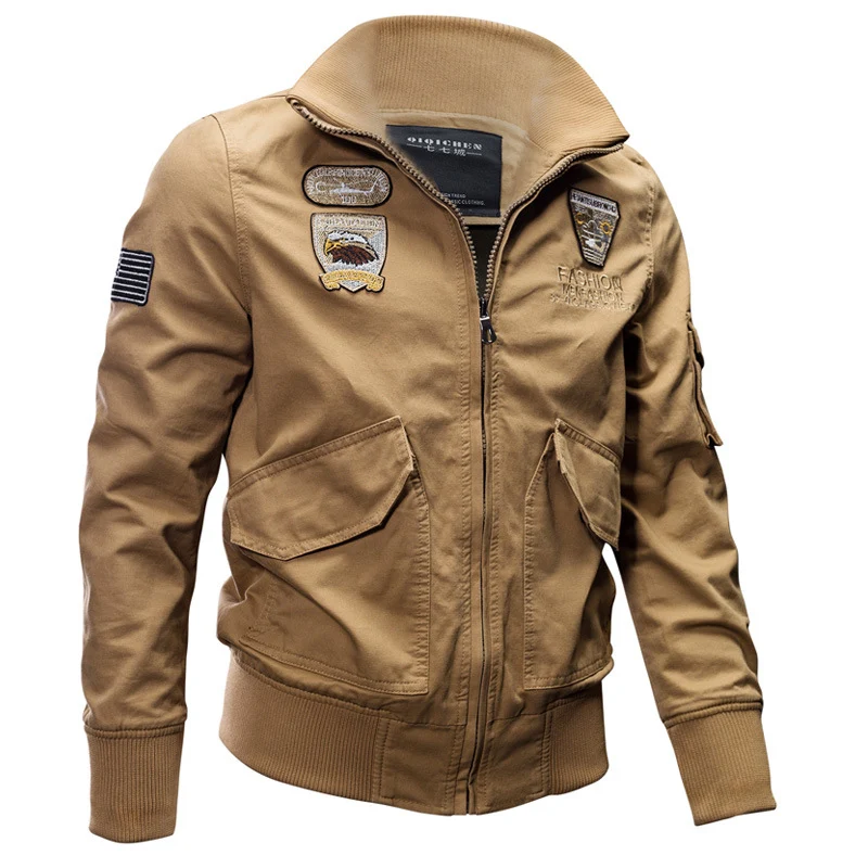 Herren Stylische Pilotjacke mit mehreren Taschen Drune