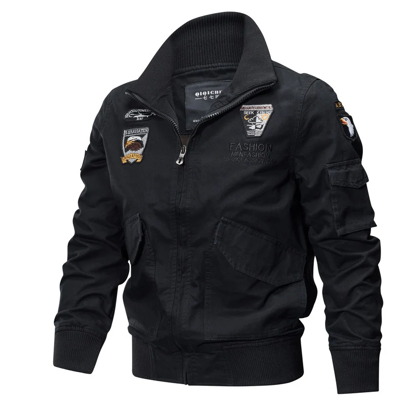 Herren Stylische Pilotjacke mit mehreren Taschen Drune