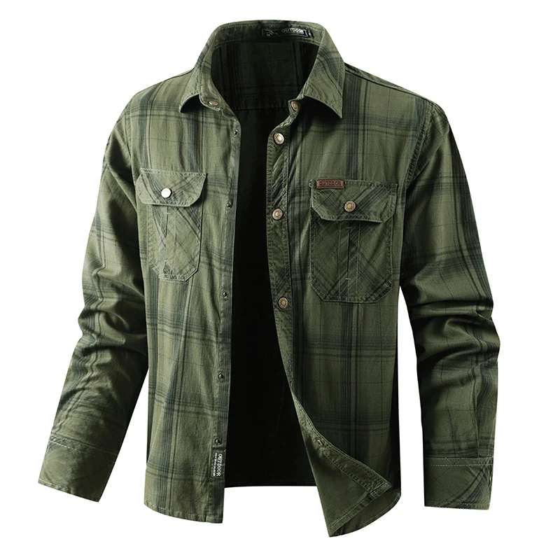 Herren nachhaltiges Karobluse Drune
