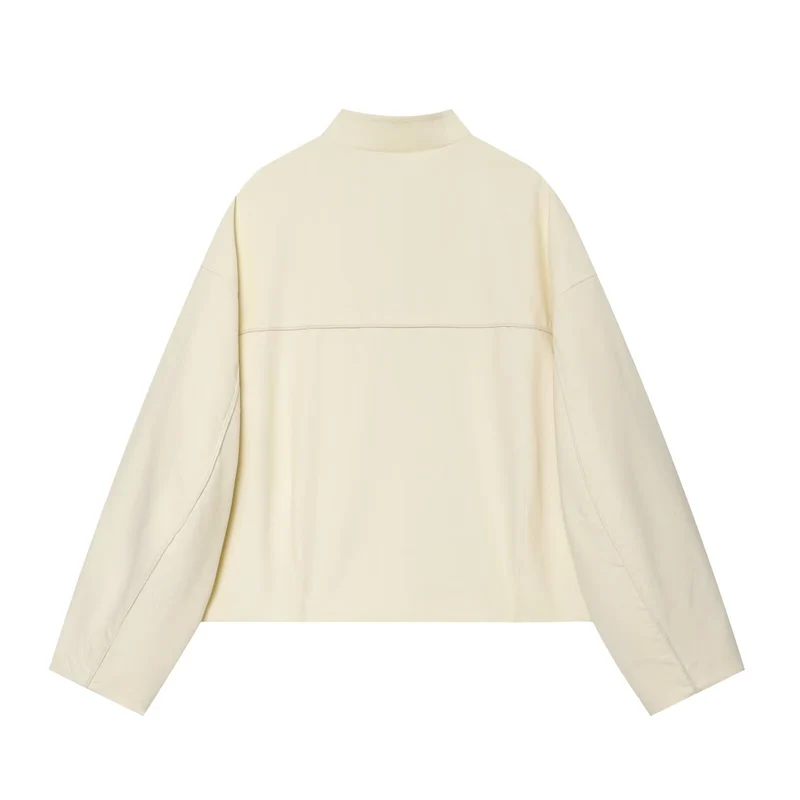 Damen Boxy-Jacke mit Stehkragen und dekorativer Knebelknopfleiste Drune