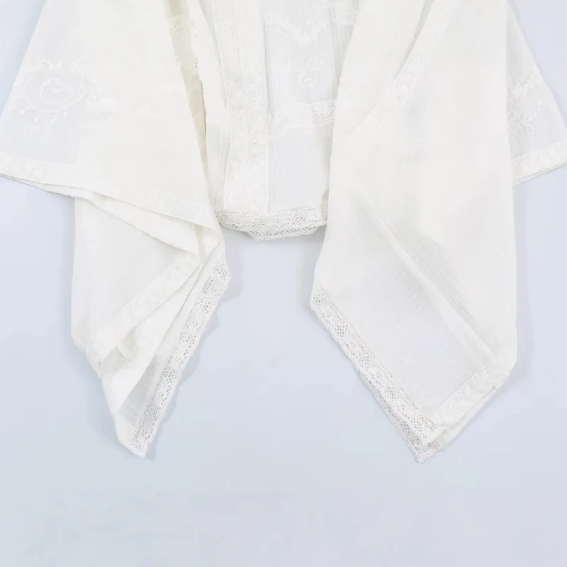 Damen Bestickter Kaftan‑Kimono mit V‑Ausschnitt und fließender Poncho‑Silhouette Drune