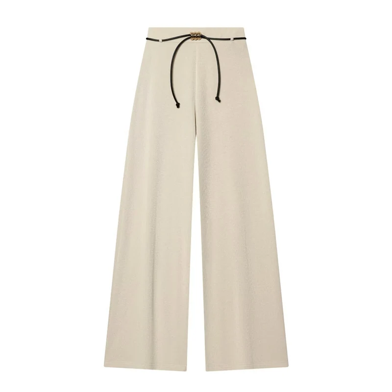 Damen Asymmetrisches Feinstrick-Top mit Wasserfallkragen und seitlicher Raffung Drune