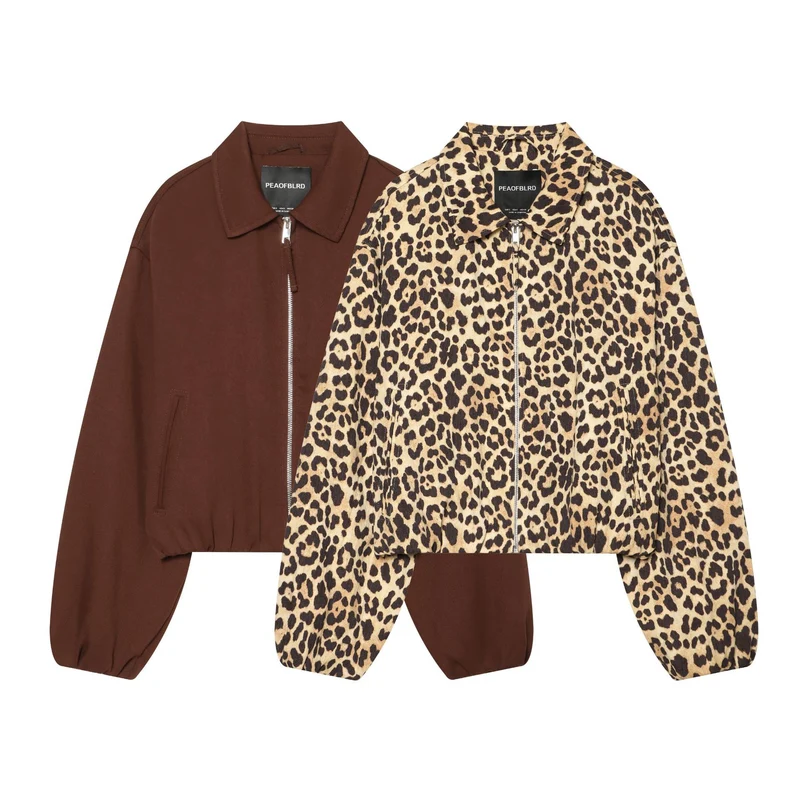 Damen 80+ Cropped Blousonjacke mit Hemdkragen, durchgehendem Reißverschluss und elastischem Saum Drune