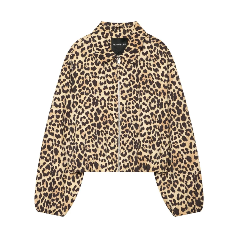Damen 80+ Cropped Blousonjacke mit Hemdkragen, durchgehendem Reißverschluss und elastischem Saum Drune
