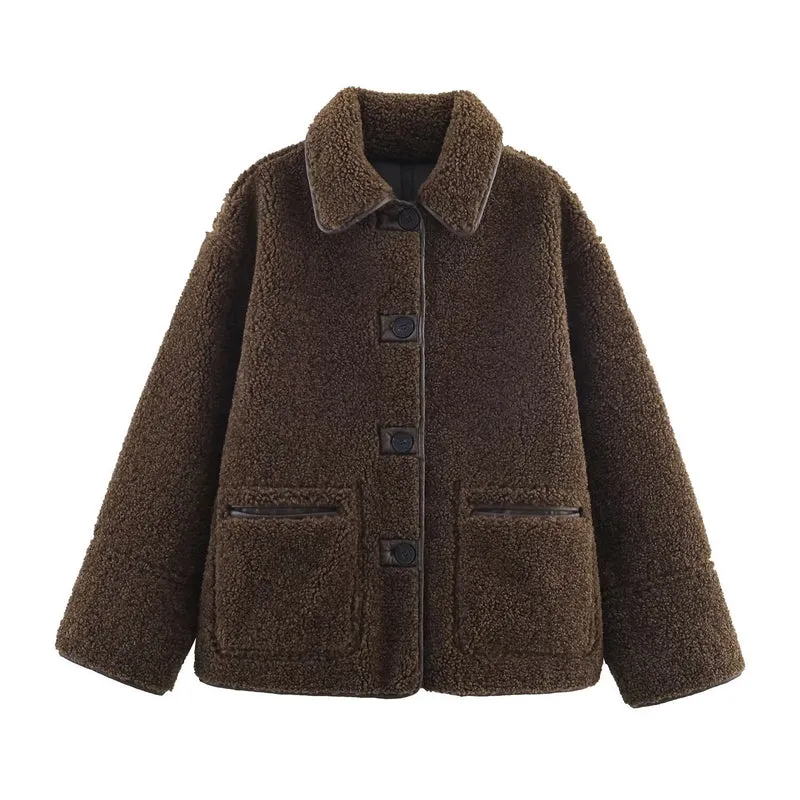 Damen 70+ Teddy‑Fleece‑Jacke im Oversize‑Cocoon‑Schnitt Drune
