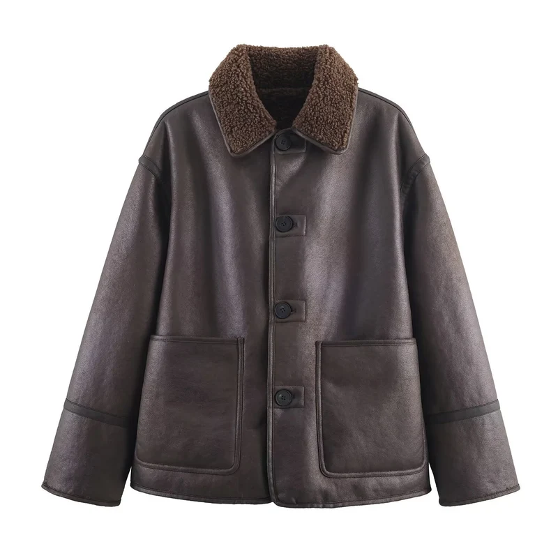 Damen 70+ Teddy‑Fleece‑Jacke im Oversize‑Cocoon‑Schnitt Drune