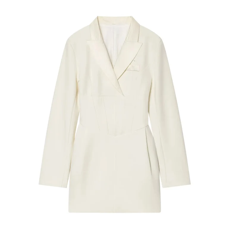 Damen 70+ tailliertes Blazerkleid mit Korsagen‑Optik, Reverskragen und figurformenden Abnähern Drune