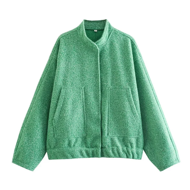 Damen 70+ Oversize Teddy-Fleece Jacke mit Stehkragen und aufgesetzten Taschen Drune