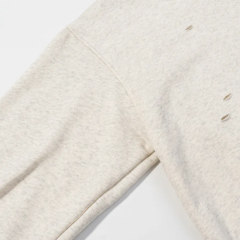 Damen 70+ lässiger Kapuzenpullover mit Leo‑Besatz und Used‑Details Drune