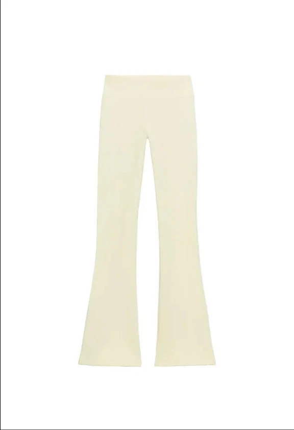 Damen 600+ hochtaillierte ausgestellte Jersey‑Hose mit Stretchbund Drune