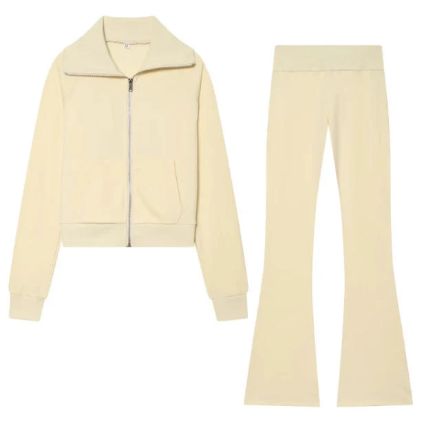 Damen 600+ hochtaillierte ausgestellte Jersey‑Hose mit Stretchbund Drune