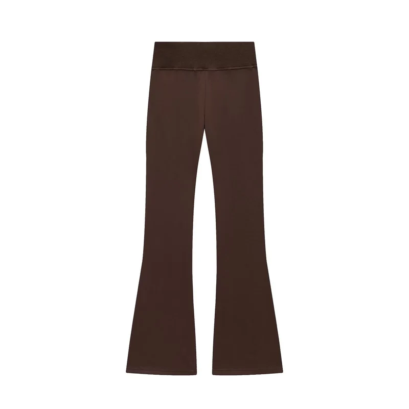 Damen 600+ hochtaillierte ausgestellte Jersey‑Hose mit Stretchbund Drune
