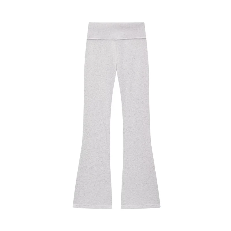 Damen 600+ hochtaillierte ausgestellte Jersey‑Hose mit Stretchbund Drune