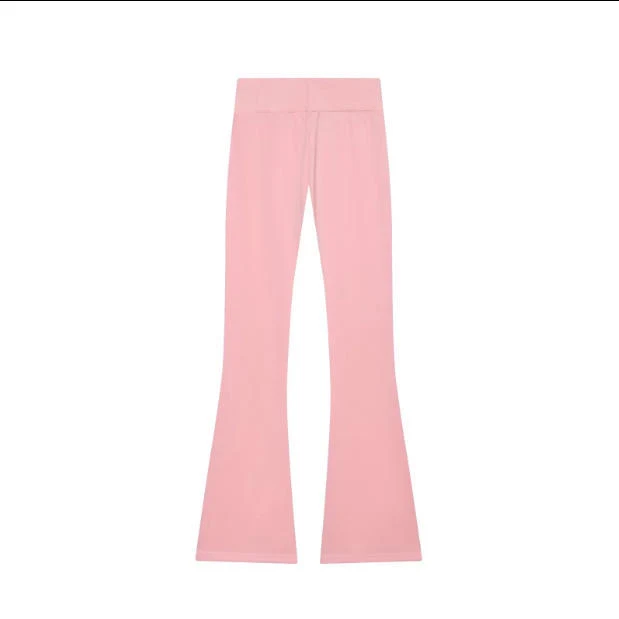 Damen 600+ hochtaillierte ausgestellte Jersey‑Hose mit Stretchbund Drune