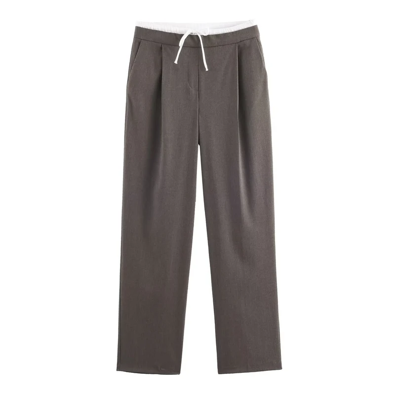 Damen 60+ weite Highwaist Palazzohose mit Tunnelzugbund und Bügelfalte Drune