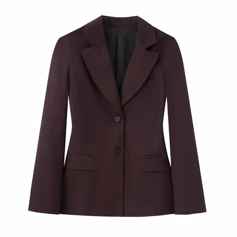 Damen 50+ taillierter Zweiknopf‑Blazer mit Reverskragen, Pattentaschen und Gehschlitz Drune