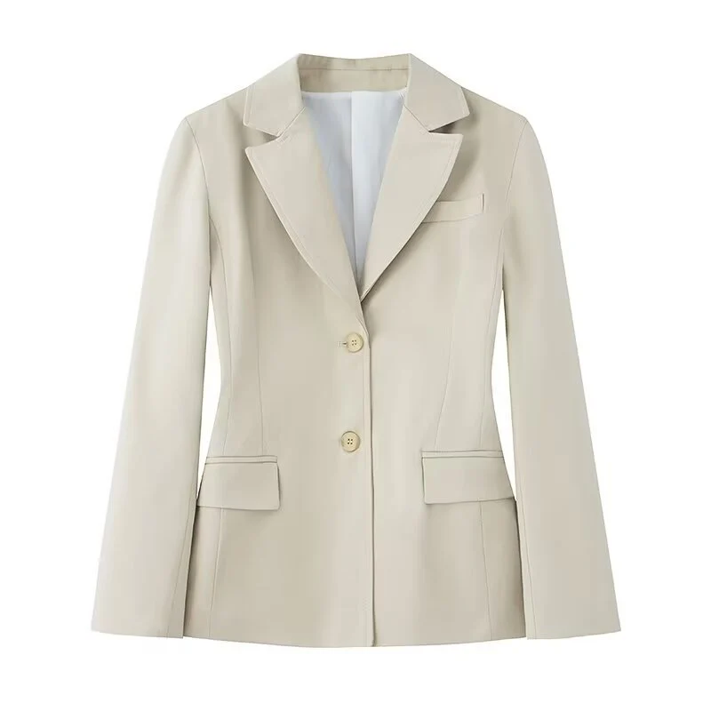Damen 50+ taillierter Zweiknopf‑Blazer mit Reverskragen, Pattentaschen und Gehschlitz Drune