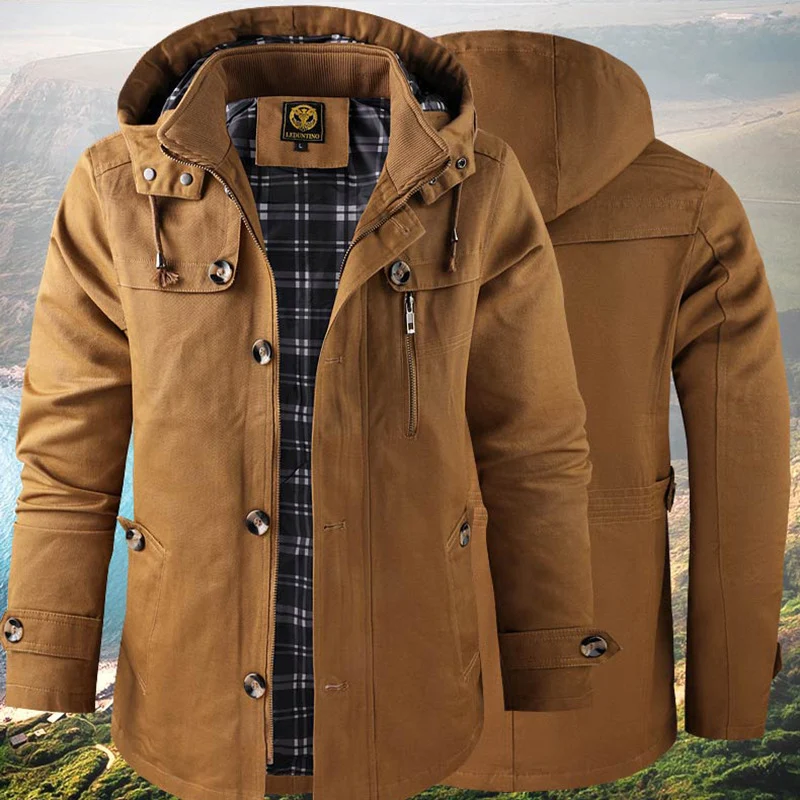 Herren Multifunktionale Übergangsjacke mit Kapuze Drune